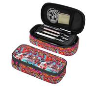 XVBCDFG Grande trousse à crayons avec compartiments à fermeture éclair pour enfants, adolescents, étudiants, fournitures scolaires, Mur graffiti, art hip-hop, Taille unique, Trousse à crayons