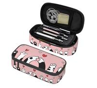 XVBCDFG Grande trousse à crayons avec compartiments à fermeture éclair pour enfants, adolescents, étudiants, fournitures scolaires, Patte de chat Kawaii, Taille unique, Trousse à crayons