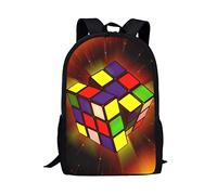 XVBCDFG Joli sac à dos imprimé chien Border Collie pour filles garçons école primaire collège sac à dos sac à dos sacs d'école, Cube magique., taille unique