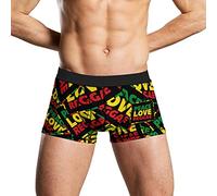 XVBCDFG Peace Love Reggae Boxer amusant pour homme Sous-vêtement doux Imprimé, Comme indiqué sur la photo, M