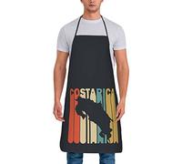 XVBCDFG Tablier de chef unisexe style rétro avec silhouette du Costas Rica Noir, blanc, taille unique