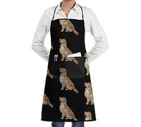 XVBCDFG Tablier réglable de qualité supérieure avec poches - Tablier de cuisine pour restaurant commercial et maison - Imprimé chiens Golden Retriever, Comme indiqué sur la photo, taille unique
