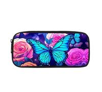 XVBCDFG Trousse à crayons Kawaii Axolotl avec motif fleurs de cerisier pour filles de 6 à 8 à 10 ans, pour adultes, adolescentes, filles, trousse de rangement pour l'école, le bureau, l'entraînement,