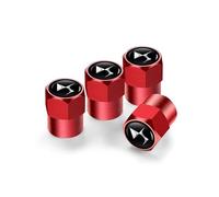 XVBFSC 4 Pieces Bouchon de Valve Voiture pour DS 3 Crossback DS7 DS4 DS3 DS Spirit, Valve Pneu Voiture Couvre-Valve Capuchon de Valve Protection Accessoire,Red