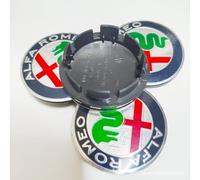XVBFSC 4 Pièces Cache Moyeux pour Alfa Romeo 159 2006 65mm, Capuchon Enjoliveur Centre Roue Centre de Jante Capuchons Badge Logo Accessoires