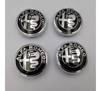 XVBFSC 4 Pièces Cache Moyeux pour Alfa Romeo Giulia Stelvio Giulietta 159 147 156 166 GT Tonale 60mm, Capuchon Enjoliveur Centre Roue Centre de Jante Capuchons Badge Logo Accessoires,B