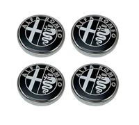 XVBFSC 4 Pièces Cache Moyeux pour Alfa Romeo Giulia Stelvio Giulietta 159 147 156 166 GT Tonale 60mm, Capuchon Enjoliveur Centre Roue Centre de Jante Capuchons Badge Logo Accessoires,E