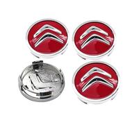 XVBFSC 4 Pièces Cache Moyeux pour Citroen C4 Cactus 2014-2017 60mm, Capuchon Enjoliveur Centre Roue Centre de Jante Capuchons Badge Logo Accessoires,Red
