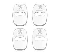 XVBFSC Lot de 4 caches de Serrure de Porte de Voiture pour Peugeot rc SW rcline rc-Line 206 307 407 1007 4007, Protection antirouille Amortisseur de Chocs,Silver 1