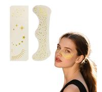 Xvbhaq Lot de 12 tatouages à paillettes pour taches de rousseur, dorées, autocollants temporaires scintillants, étoiles et points pour carnaval, fête