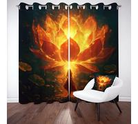 XVBVS Rideaux occultants Motif Lotus Fantaisie pour Salon, Chambre à Coucher, insonorisants, Thermiques, Motif Anime Girl, pour Chambre d'enfant ou d'adolescent, Lot de 2 Panneaux (l 117 x L 137 cm)