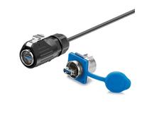 XVFSPWP EW-LP24 Câble de signal M24 étanche IP68 0,5 m Connecteur USB 3.0 Type A Panne/Écrou Prise femelle (ensemble (câble de 0,5 m)