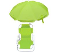 XVHOAB Chaise de Plage pour Enfants avec Parapluie Pliable et Chaise de Plage détachable avec Une verrière, Un siège extérieur léger et Robuste pour Le Camping, Les Voyages, la pelouse, Le Vert