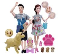 XVHOAB Doll House Family, Pregnant Doll with Baby & Dad & Pet, Imitative Safe Kids Toys for Children GiftPregnant
