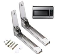 XVHOAB Microwave Shelf Wall Mount, 1 Pair Retractable Stainless Steel Oven Shelf, Foldable Microwave Holder, Non Slip Oven Bracket for Home Kitchen