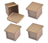XVHOAB Poule de pain Pullman avec couvercle 4pcs Cube Pain Pan Pan non bâton de 2, 4x2, 4 '' Mini moules ondulées avec trous ventilation inférieur Boîte moule à grillé vers