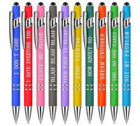 XVHOAB Stylos drôles avec des mots plaignants 10pcs / set 0, 5 mm de pointe jour de la semaine stylos sarcastiques lisses avec clip et écran tactile terminal Ballpoint pour le bureau l'école
