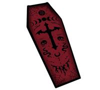 XVHOAB Tapis Goth, Tapis de Bain de Cercueil d'horreur 51x20 Pouces, Bain Halloween à l'eau Douce, Halloween sans Glissement pour Les Cadeaux Salle Cuisine, Rouge foncé.
