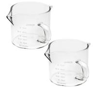 XVHOAB Tasses à expresso Ensemble de 2 tasses à expresso en verre de 100 ml avec tasse mesure réutilisable l'échelle, poignée et l'échelle claire pour fabriquer du café