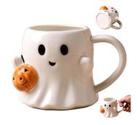 XVHOAB Tasses d'Halloween, tasse fantôme mignonne de 600 ml, tasses d'Halloween en céramique résistante à la chaleur avec poignée pour le thé au lait de café