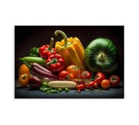 XVHOGAS Poster abstrait coloré pour la cuisine et l'alimentation saine - Impression sur toile pour salon, chambre à coucher - 60 x 90 cm