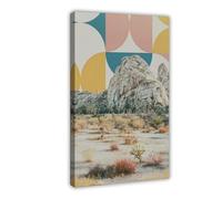 XVHOGAS Poster rétro sur toile avec palmiers et déserts - Décoration pour chambre à coucher, bureau, chambre - 60 x 90 cm