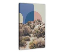 XVHOGAS Poster rétro sur toile avec palmiers et déserts - Décoration pour chambre à coucher, bureau, chambre - Cadeau - 40 x 60 cm