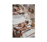 XVHOGAS Poster rétro sur toile Garden of Eden Sunbathers - Décoration pour chambre à coucher, bureau, chambre - Cadeau - 60 x 90 cm