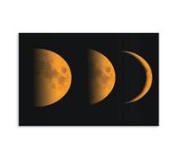 XVHOGAS Poster sur toile « Phase de la lune dorée » - Astronomie et art - Décoration pour chambre à coucher, bureau, chambre - Cadeau - 50 x 75 cm