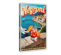 XVHOGAS Poster sur toile The Art of Negroni Cocktails - Décoration murale pour salon, chambre à coucher - 20 x 30 cm