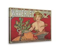 XVHOGAS Poster vintage Waverley Cycles sur toile pour décoration de chambre à coucher, bureau, chambre, cadeau (60 x 90 cm)