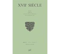 XVIIe siècle 2007, n° 236 Trente ans de recherches rhétoriques - Collectif - Puf - broché - Revue