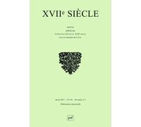 Xviie Siècle N° 274, Janvier 2017
