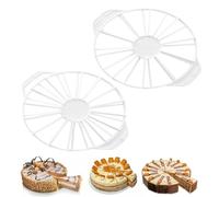 Xvilmaun 2 Pièces Marqueur À Gâteaux En Portions (10-12/14-16 Pièce) - Séparateur À Gâteau - Trancheuse À Gâteau | Pour Fromage Et Pizza Avec Poignées, Marqueur De Tranches Portions Égales