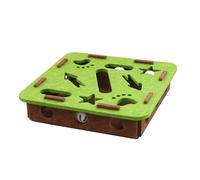 Xvilmaun Boîte à Puzzle pour Chat - avec 2 Billes Clochettes et Planche à Griffes Interactive | Coffret de Jeu Enrichissant et Grattoir à Griffes | pour Toilettage Chat, Intérieur Canapé Coin Meuble
