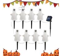 Xvilmaun Lumières d'Halloween d'extérieur - Lumières fantômes sur piquet - Économe en énergie - Lanterne étanche pour maison hantée, décoration de Noël, allée