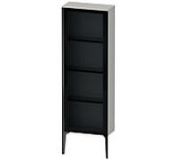 XViu Duravit 50x24x133cm de XV1366LB207 haute armoire, porte en verre, noir mat, porte à gauche, gris mat béton