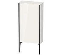 XViu Duravit 50x24x89cm de XV1306LB222 haute armoire, noir mat, porte à gauche, blanc haute brillance