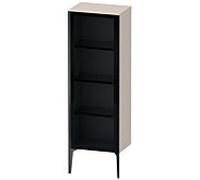 XViu Duravit 50x36x133cm de XV1368LB291 haute armoire, porte en verre, noir mat, porte à gauche, mat couleur taupe