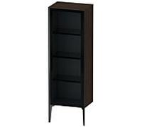 Duravit haut moyen XViu XV1368RB269 50x36x133cm, porte vitrée, noir mat, porte à droite, noyer brossé