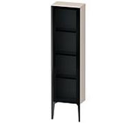 Duravit XViu XV1365 Armoire mi-haute avec porte vitrÃ©e verticale, Ã charniÃšres Ã droite, 400x240 mm, hauteur 1330 mm, Couleur (avant/corps): noir mat/taupe - XV1365RB291