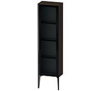 XViu Duravit haute XV1365LB269 40x24x133cm, porte vitrée, noir mat, porte à gauche, noyer brossé