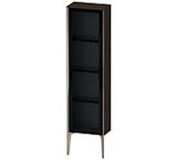 Duravit XViu XV1365 Armoire mi-haute avec porte vitrÃ©e verticale, Ã charniÃšres Ã droite, 400x240 mm, hauteur 1330 mm, Couleur (avant/corps): champagne mat/noyer brossÃ© - XV1365RB169