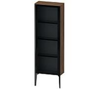 XViu Duravit haute XV1366LB221 50x24x133cm, porte vitrée, noir mat, porte à gauche, noyer foncé