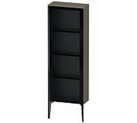 Duravit XViu XV1366 Armoire mi-haute avec porte vitrée verticale, pivotante à gauche, 500x240 mm, hauteur 1330 mm, XV1366LB289, Couleur: noir mat/gris fluo gris hgl.