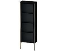 Duravit XViu XV1366 Armoire mi-haute avec porte vitrÃ©e, verticale, articulÃ©e Ã droite, 500x240 mm, hauteur 1330 mm, Couleur (avant/corps): champagne mat/noir brillant brillant - XV1366RB140