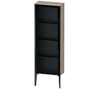 XViu Duravit haute XV1366RB275 50x24x133cm, porte vitrée, noir mat, porte à droite, lin