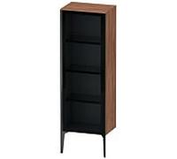 Duravit XViu XV1368 Armoire mi-haute avec porte vitrÃ©e verticale, pivotante Ã gauche, 500x360 mm, hauteur 1330 mm, Couleur (avant/corps): noir mat/noyer naturel - XV1368LB279