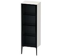 XViu Duravit haute XV1368LB285 50x36x133cm, porte en verre, noir mat, porte à gauche, blanc brillant