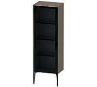 XViu Duravit haute XV1368LB290 50x36x133cm, porte en verre, noir mat, porte à gauche, flanelle gris soie mat
